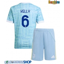 Maglie da calcio Juventus Lloyd Kelly #6 Seconda Maglia Bambino 2025-26 Manica Corta (+ Pantaloni corti)